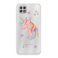 Roze eenhoorn: Samsung Galaxy A22 4G Transparant Hoesje