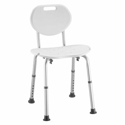 Douchestoel Ovaal | Kleur: Wit | Met douchekophouder | Douchestoelen | In hoogte verstelbaar 34 - 52 cm | Max. gebruikersgewicht 136 kg