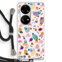Terrazzo Memphis Pink: Huawei P50 Pro Transparant Hoesje met koord