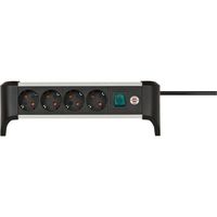 Brennenstuhl 1391040400 Alu-office-Line Stekkerdoos | 4 sockets | Zwart/Zilver | Schakelaar | 1,8 meter - thumbnail