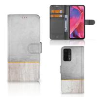 OPPO A54 5G | A74 5G | A93 5G | Book Style Case | Wood Concrete