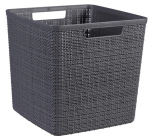 Curver jute mandje cube 17 liter donkergrijs