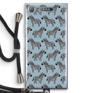 Zebra: Sony Xperia XZ1 Transparant Hoesje met koord