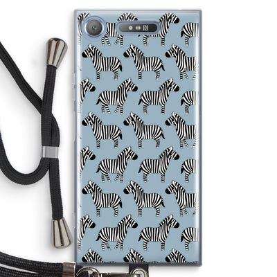 Zebra: Sony Xperia XZ1 Transparant Hoesje met koord