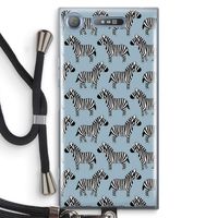 Zebra: Sony Xperia XZ1 Transparant Hoesje met koord