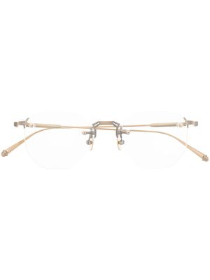 Matsuda lunettes de vue à monture géométrique polie - Or