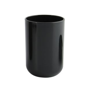 MSV Badkamer drinkbeker Porto - PS kunststof - zwart - 7 x 10 cm   -