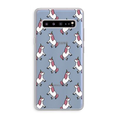 Eenhoorns overal: Samsung Galaxy S10 5G Transparant Hoesje