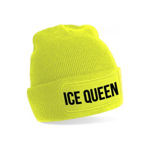 Ice queen muts unisex one size - Geel