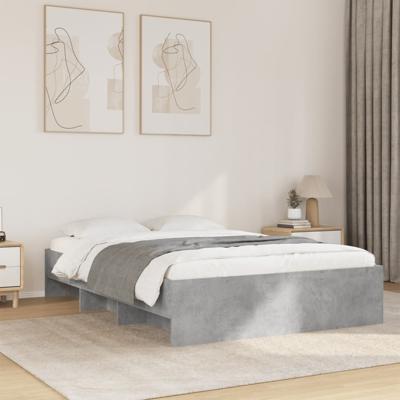 Bedframe bewerkt hout betongrijs 135x190 cm
