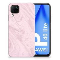 Huawei P40 Lite TPU Siliconen Hoesje Marble Pink - Origineel Cadeau Vriendin - thumbnail