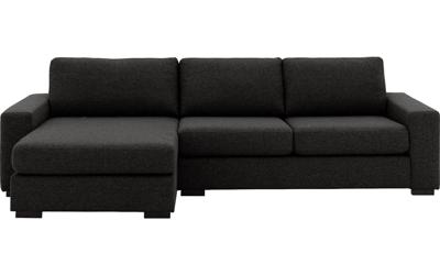 Goossens Hoekbank Lucca Met Chaise Longue grijs, stof, 2,5-zits, stijlvol landelijk met chaise longue links