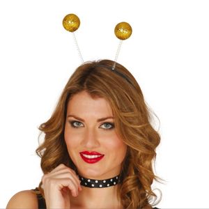 Verkleed diadeem discoballen/Aliens sprieten - goud - meisjes/dames - Carnaval   -