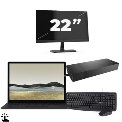 Microsoft Surface Laptop 3 - Intel Core i7-10e Generatie - 15 inch - Touch - 16GB RAM - 256GB SSD - Windows 11 Home + 1x 22 inch Monitor