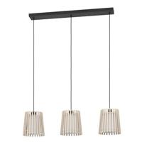 EGLO Fattoria Hanglamp - E27 - 90 cm - Zwart|Bruin|Wit