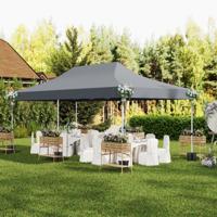 300 x 600 cm Paviljoen met 6 Afneembare Zijwanden UV-Bescherming 50+ Partytent Tuinpaviljoen voor Feesten Bruiloften Grijs