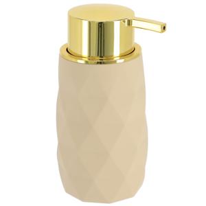 Zeeppompje/dispenser Diamond - beige - kunststof - 6 x 15 cm