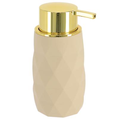 Zeeppompje/dispenser Diamond - beige - kunststof - 6 x 15 cm