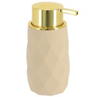 Zeeppompje/dispenser Diamond - beige - kunststof - 6 x 15 cm