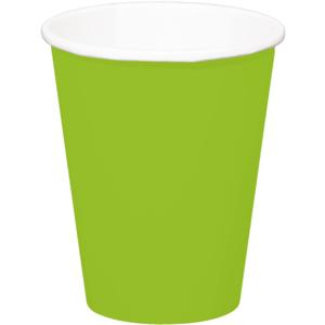 Folat Feest drinkbekers - 8x stuks - groen - papier - 350 ml - verjaardag/party