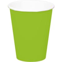 Folat Feest drinkbekers - 8x stuks - groen - papier - 350 ml - verjaardag/party