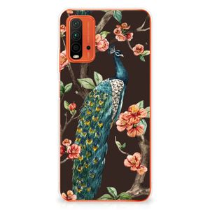 Xiaomi Poco M3 TPU Hoesje Pauw met Bloemen