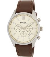 Horlogeband Fossil BQ2076 Leder Bruin 22mm