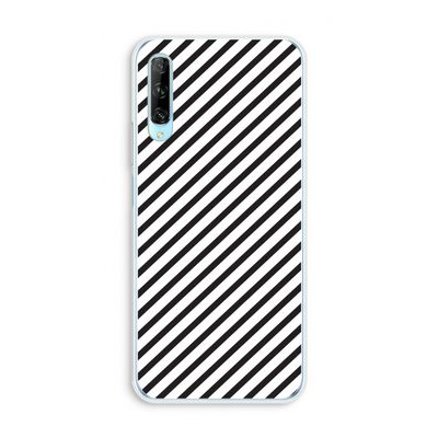 Strepen zwart-wit: Huawei P Smart Pro Transparant Hoesje
