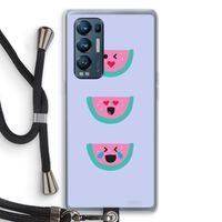 Smiley watermeloen: Oppo Find X3 Neo Transparant Hoesje met koord