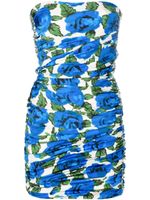 Philosophy Di Lorenzo Serafini robe bustier volantée à fleurs - Bleu - thumbnail