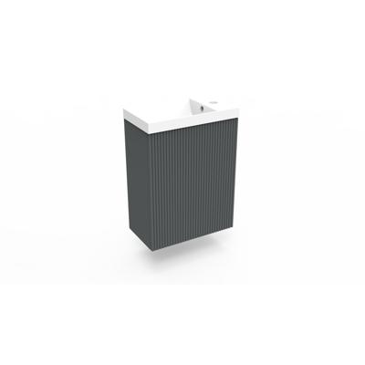Fonteinkast Cement Arcqua Ridge 40x55x28 cm Incl. Fontein Glans Wit Met Overloop Arcqua