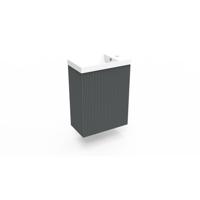 Fonteinkast Cement Arcqua Ridge 40x55x28 cm Incl. Fontein Glans Wit Met Overloop Arcqua