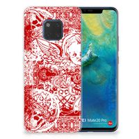 Silicone Back Case Huawei Mate 20 Pro Angel Skull Rood - thumbnail