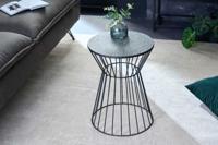 Ronde bijzettafel VARIATION 45cm zwart metalen frame ijzer handgemaakt - 43507