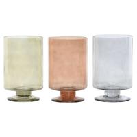 Vaas Home ESPRIT Blauw Groen Amber Kristal Modern 12,5 x 12,5 x 20 cm (3 Stuks)