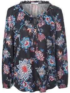Lange blouse 100% viscose Van Peter Hahn blauw