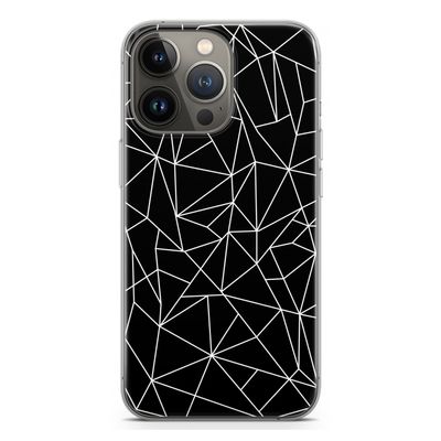 Geometrische lijnen wit: iPhone 13 Pro Transparant Hoesje