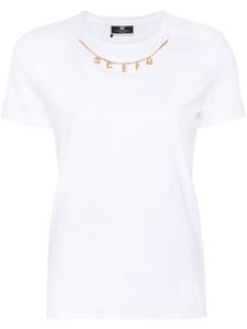 Elisabetta Franchi t-shirt à chaines logo - Blanc