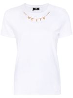 Elisabetta Franchi t-shirt à chaines logo - Blanc