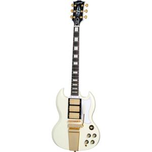 Epiphone 1963 Les Paul SG Custom Maestro Vibrola Classic White elektrische gitaar met hard case