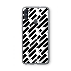 Zwarte vegen: Samsung Galaxy A11 Transparant Hoesje