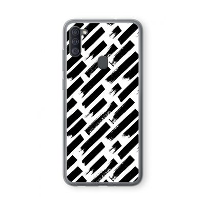 Zwarte vegen: Samsung Galaxy A11 Transparant Hoesje