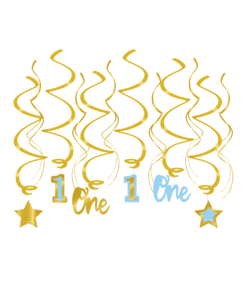 Hangdecoratie Swirls Verjaardag Jongen 1 Jaar