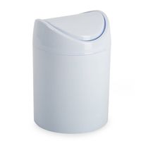 Plasticforte Mini prullenbakje - wit - kunststof - met klepdeksel - keuken aanrecht model - 1,4 Liter - 12 x 17 cm - Pru - thumbnail