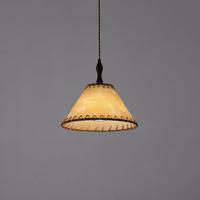 Moderne Hanglamp Met Hout En Stof