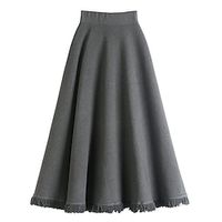 dames a-lijn midi breien amethist abrikoos zwartbruine rokken vallenamp; winter kwastjes vintage elegant dagelijks vakantie s m l Lightinthebox