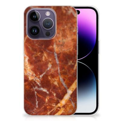Apple iPhone 14 Pro | TPU | Siliconen hoesje | Marmer Bruin