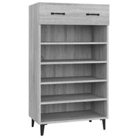 The Living Store Schoenenkast Grijs Sonoma Eiken - 60 x 35 x 105 cm - Praktisch en Elegant - thumbnail