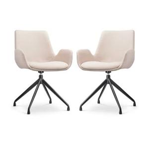 Nolon Nola-Eef Draaibare Eetkamerstoelen Beige - Zwart - 2x