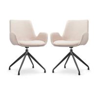 Nolon Nola-Eef Draaibare Eetkamerstoelen Beige - Zwart - 2x